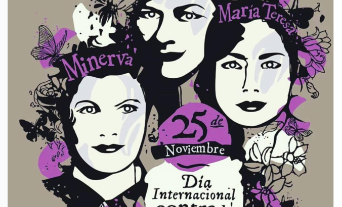 affiche du 25 novembre avec les soeurs Mirabal